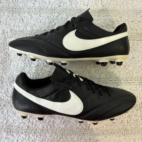 RARE! Nike Premier FG Soccer Cleats Black White Kangaroo Leather Men’s US 14
